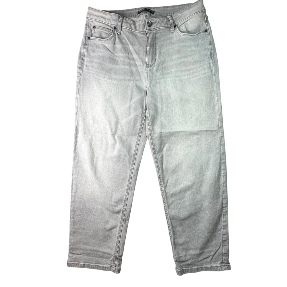 Simply Vera Vera Wang Relaxed Boyfriend‎ Crop Jeans Grey Denim Size 10 Casual
